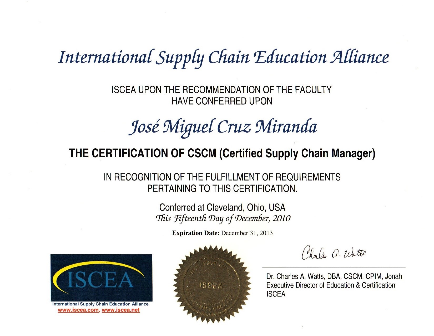 Certified Supply Chain Manager